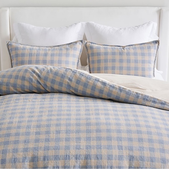 Pottery Barn Bedding Pottery Barn Blue Dalton Check Gingham Linen